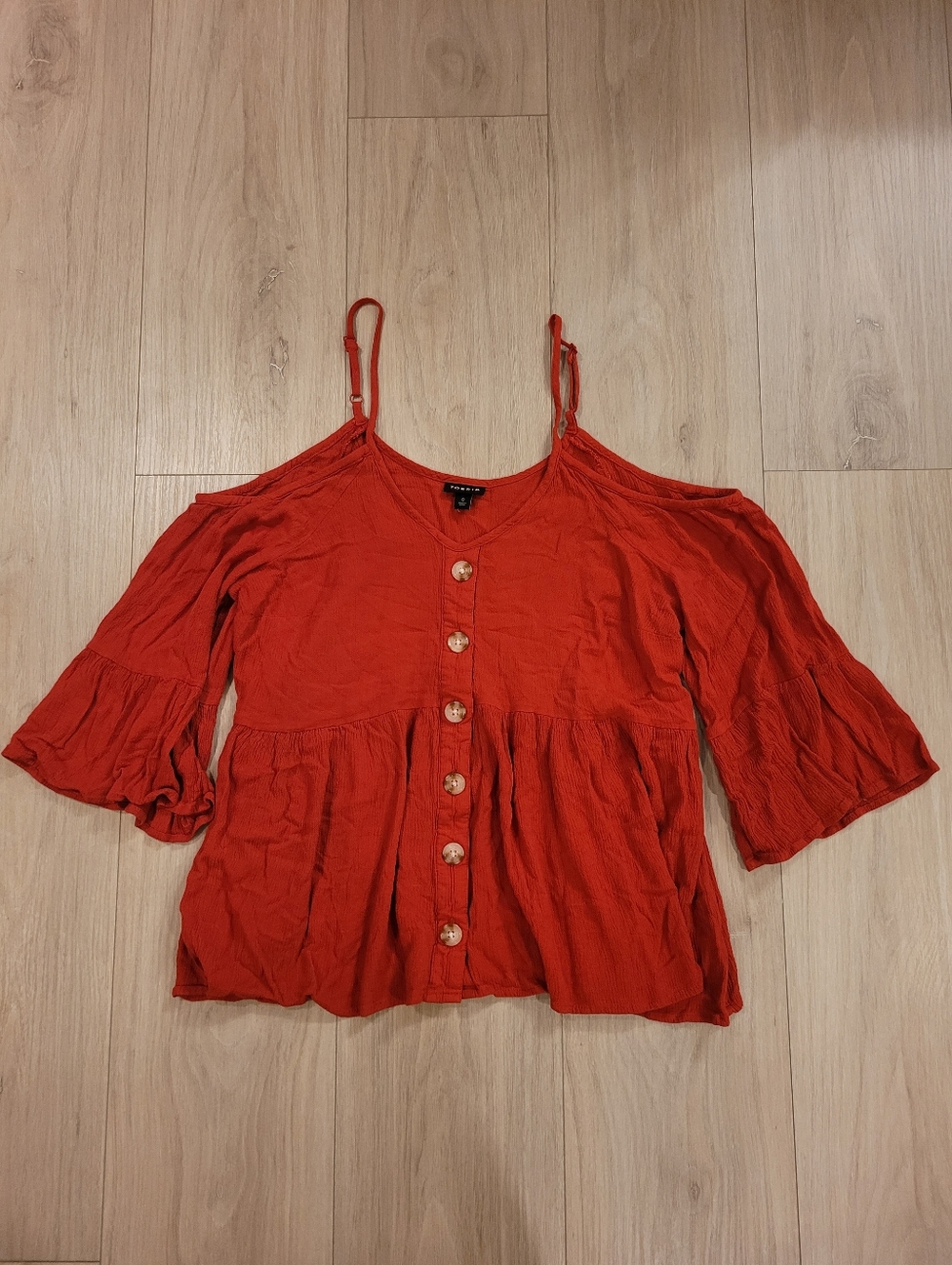 TORRID | Rayon Cold Shoulder Blouse Top | Sz. 0/L/12